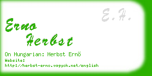 erno herbst business card
