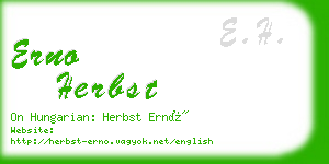erno herbst business card